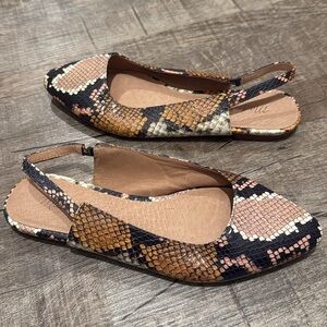 Madewell - The Margot Slingback Flat in Snake Embossed Leather - Size 5.5